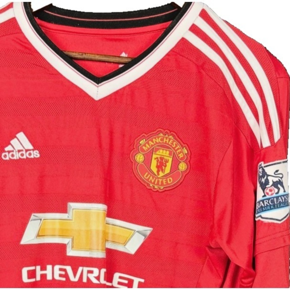 adidas Manchester United Rooney 10 Jersey Mens Large Long Sleeve Soccer Red 2015